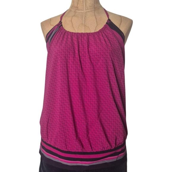 Old Navy Y2K Pink Black Polkadot Halter Top Size Medium - Picture 1 of 4